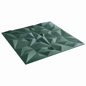 vidaXL Seinapaneelid 12 tk 50 x 50 cm Ameeti Roheline XPS Vaht