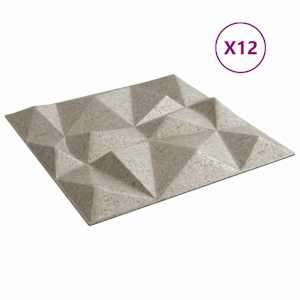 Nástěnné panely 12 pcs Diamantový beton 50 x 50 cm XPS pěna - obrázek 2