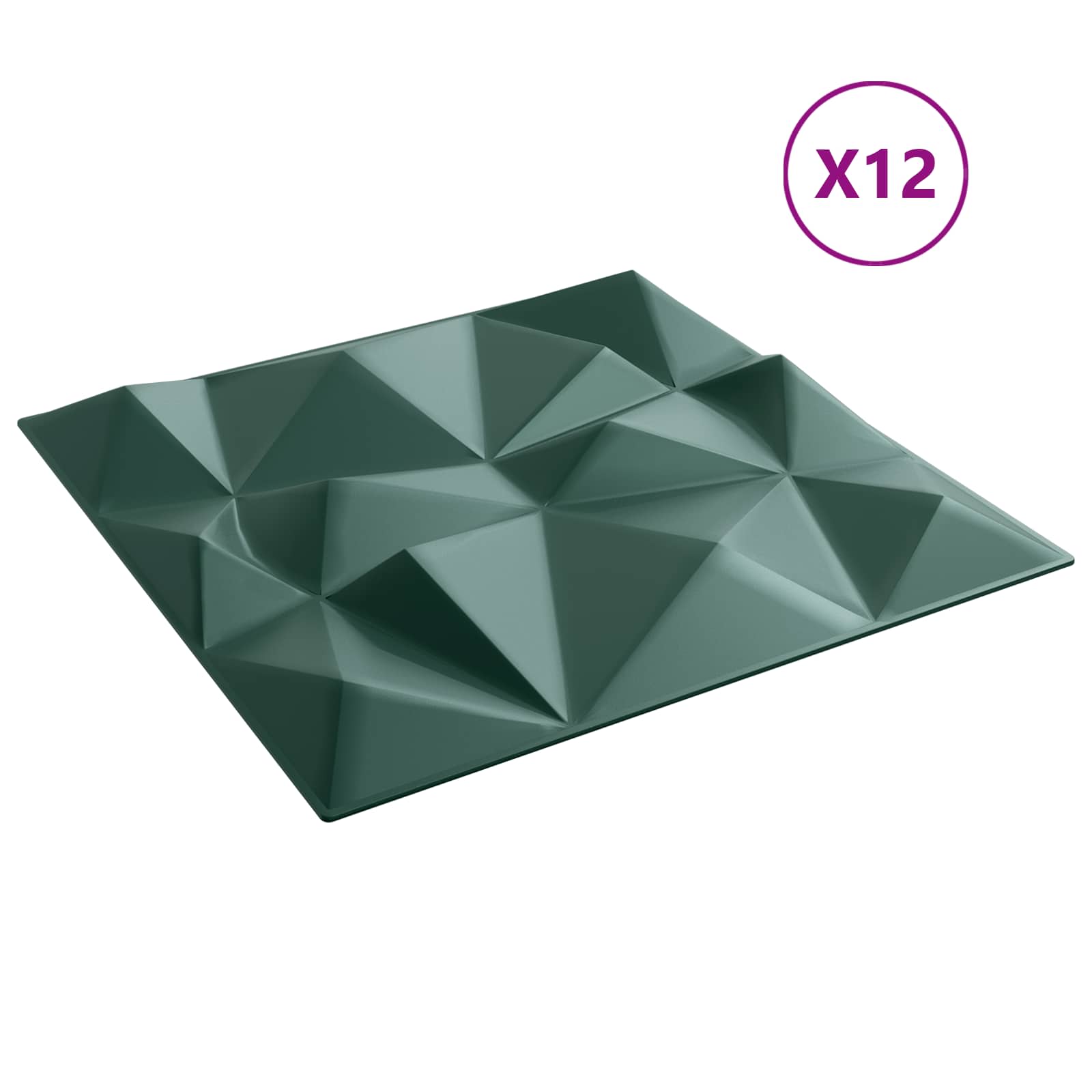 Stenske plošče 12 pcs Diamant Zelen 50 x 50 cm XPS Pena - slika 2
