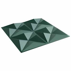 vidaXL Seinapaneelid 12 tk 50 x 50 cm Origami Roheline XPS Vaht