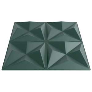Nástěnné panely 12 pcs Origami zelená 50 x 50 cm XPS pěna - obrázek 3