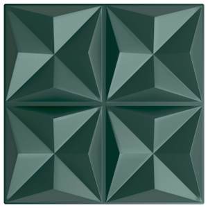 Nástěnné panely 12 pcs Origami zelená 50 x 50 cm XPS pěna - obrázek 4