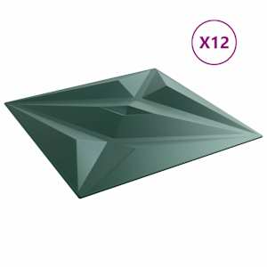Nástěnné panely 12 pcs Hvězdová zelená 50 x 50 cm XPS pěna - obrázek 2