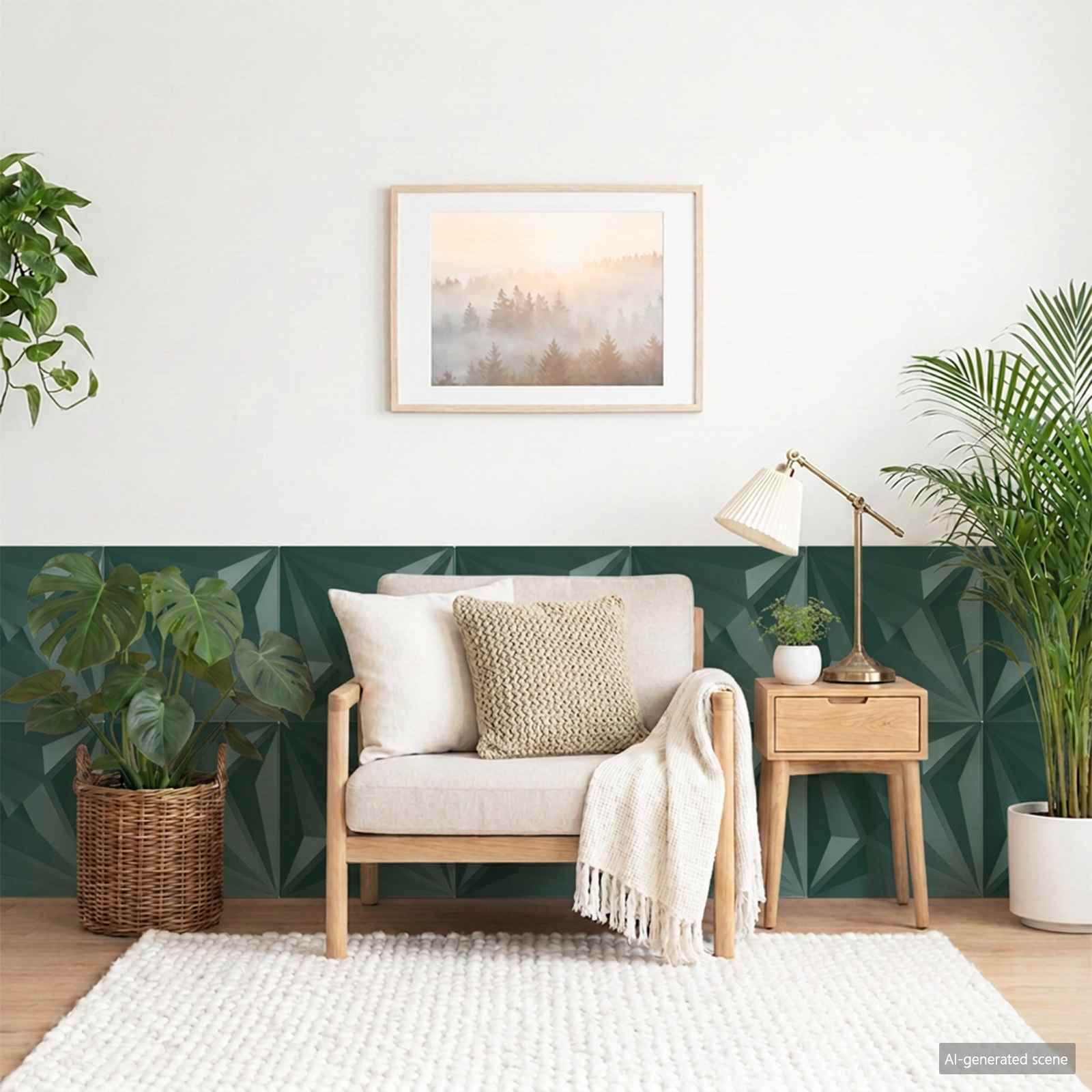Wandpanelen Ster 24 pcs Ster Groen 50 x 50 cm XPS Schuim – afbeelding 1
