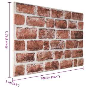 Nástěnné panely 10 pcs Tmavě hnědá a bílá 100 x 50 cm EPS pěna - obrázek 4