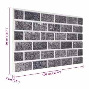 Nástěnné panely 10 pcs Černá a šedá 100 x 50 cm EPS pěna - obrázek 4