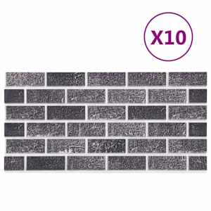 Nástěnné panely 10 pcs Černá a šedá 100 x 50 cm EPS pěna - obrázek 2
