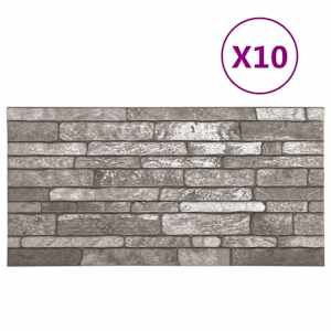 Nástěnné panely 10 pcs Tmavě šedá 100 x 50 cm EPS pěna - obrázek 2