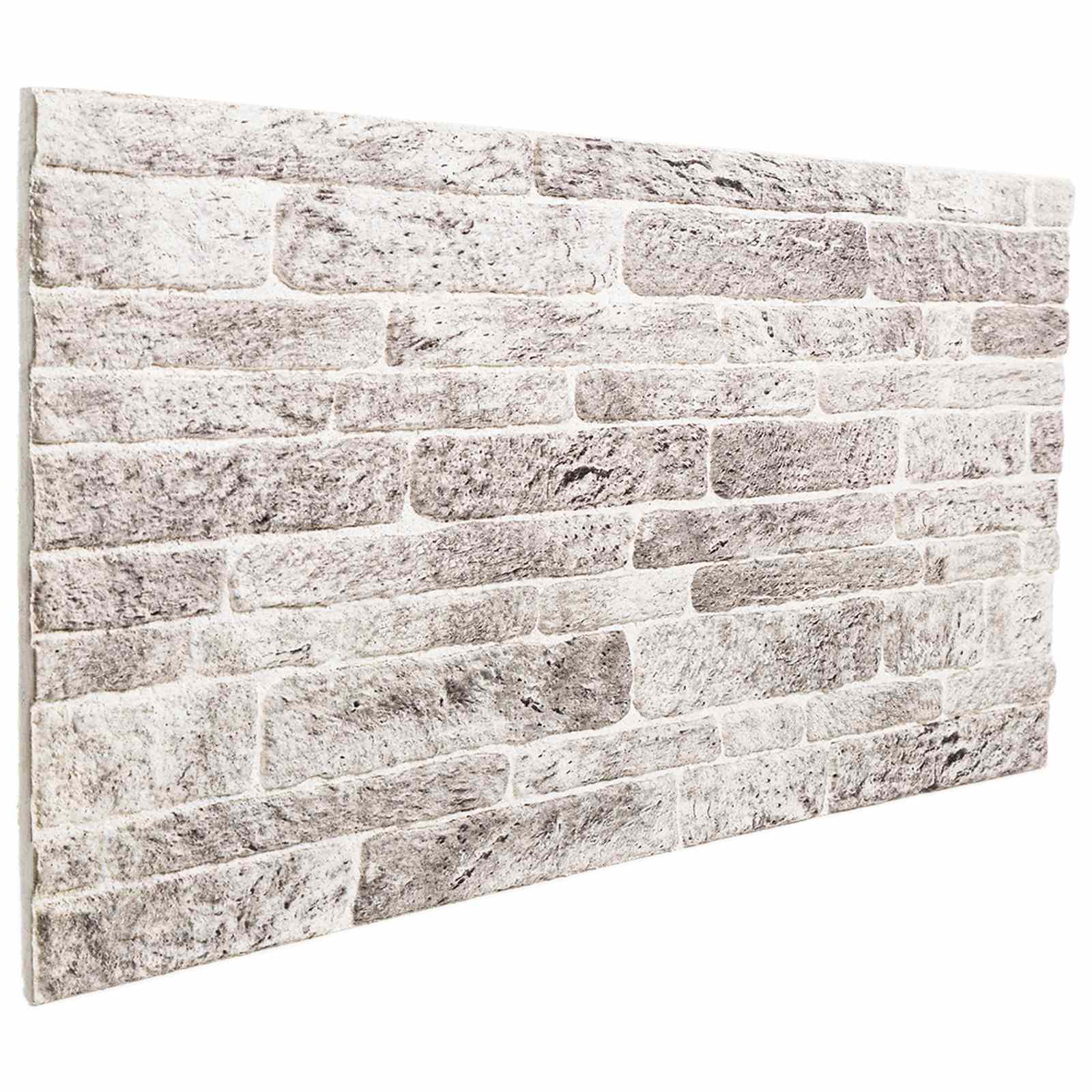 vidaXL Panouri de perete 10 pcs Gri deschis și alb. 100 x 50 cm