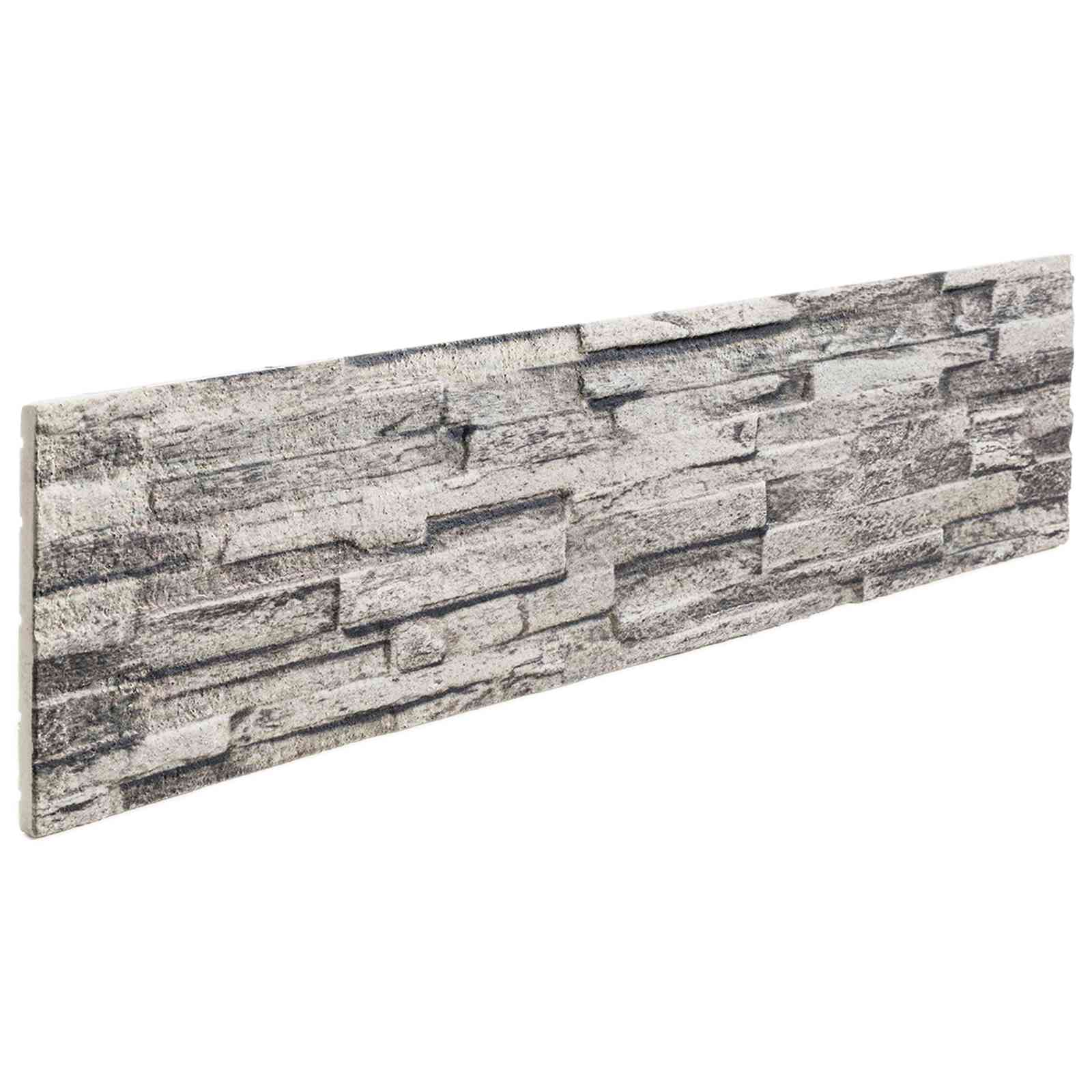 Nástěnné panely 10 pcs Světle šedá 100 x 25 cm EPS pěna