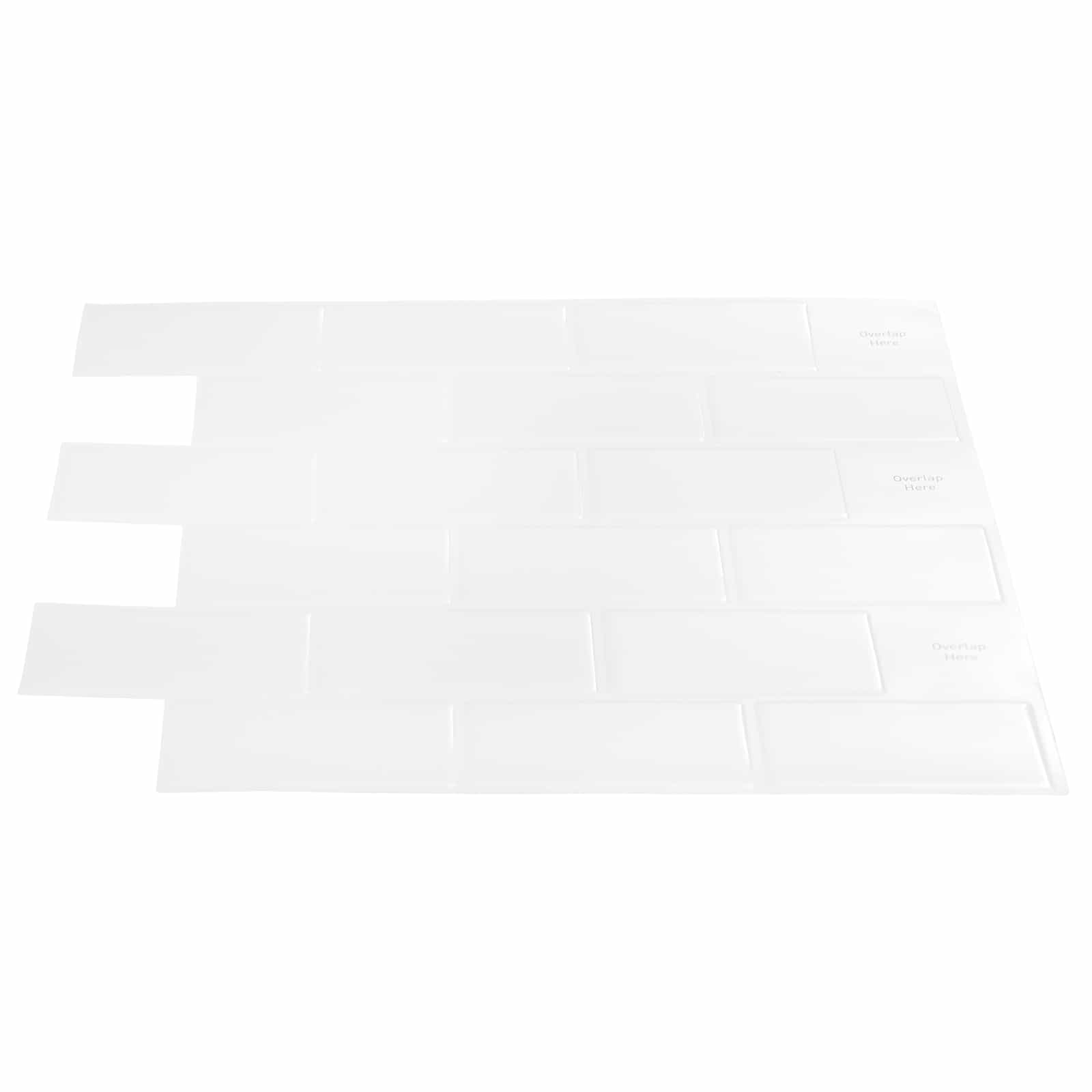 Podhodna ploščica 20 pcs Bela 30 x 30 cm Poliuretan in PET - slika 3