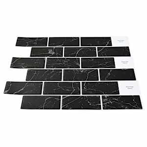 Subway dlaždice 10 pcs Černý mramor 30 x 30 cm Polyuretan a PET - obrázek 3