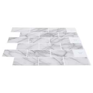 Subway dlaždice 10 pcs Bílý mramor 30 x 30 cm Polyuretan a PET - obrázek 3