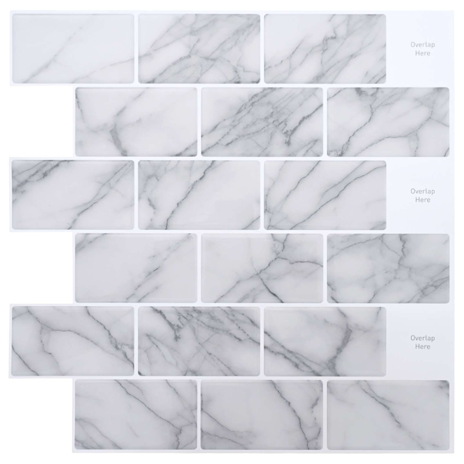 Podhodna ploščica 20 pcs Beli marmor 30 x 30 cm