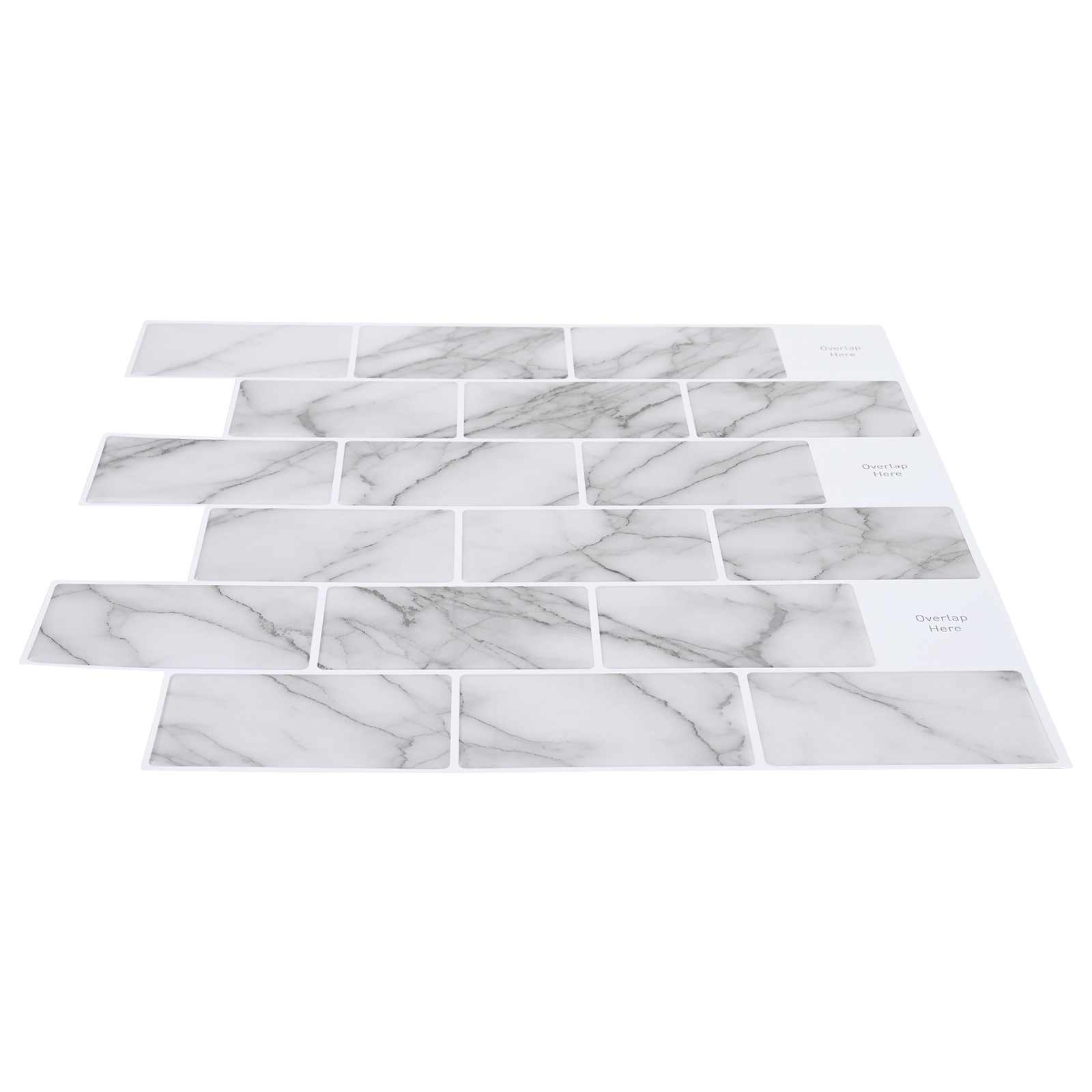 Subway dlaždice 50 pcs Bílý mramor 30 x 30 cm Polyuretan a PET - obrázek 3