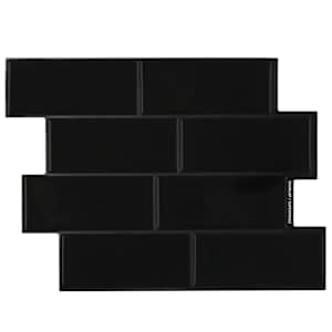 vidaXL Subway plaat 10 tk Must 29 x 21 cm Pol&uuml;uretaan ja PET