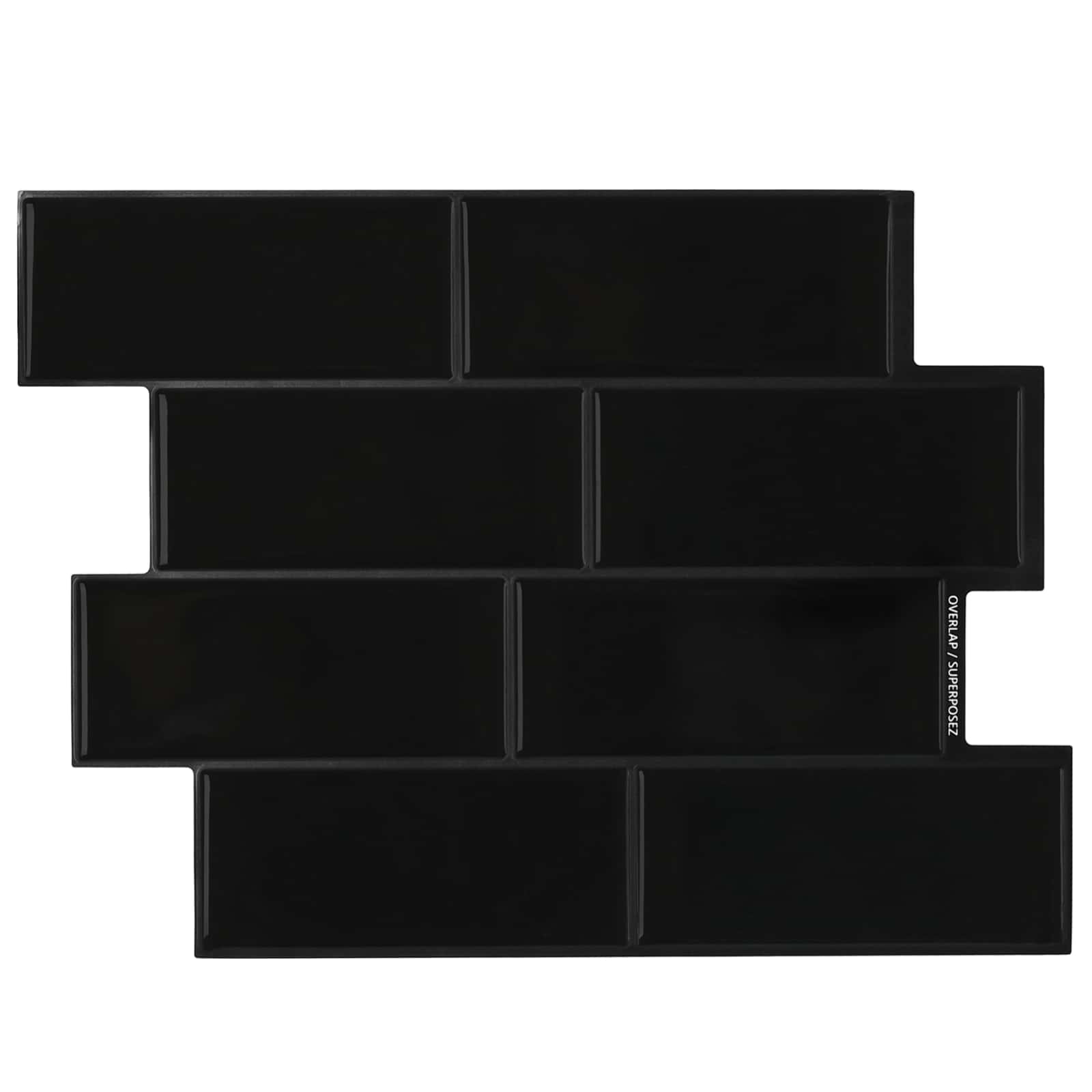 vidaXL Placă de metrou 10 pcs Negru 29 x 21 cm Poliuretan și PET