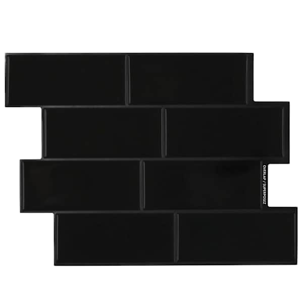 vidaXL Subway plaat 50 tk Must 29 x 21 cm Pol&uuml;uretaan ja PET