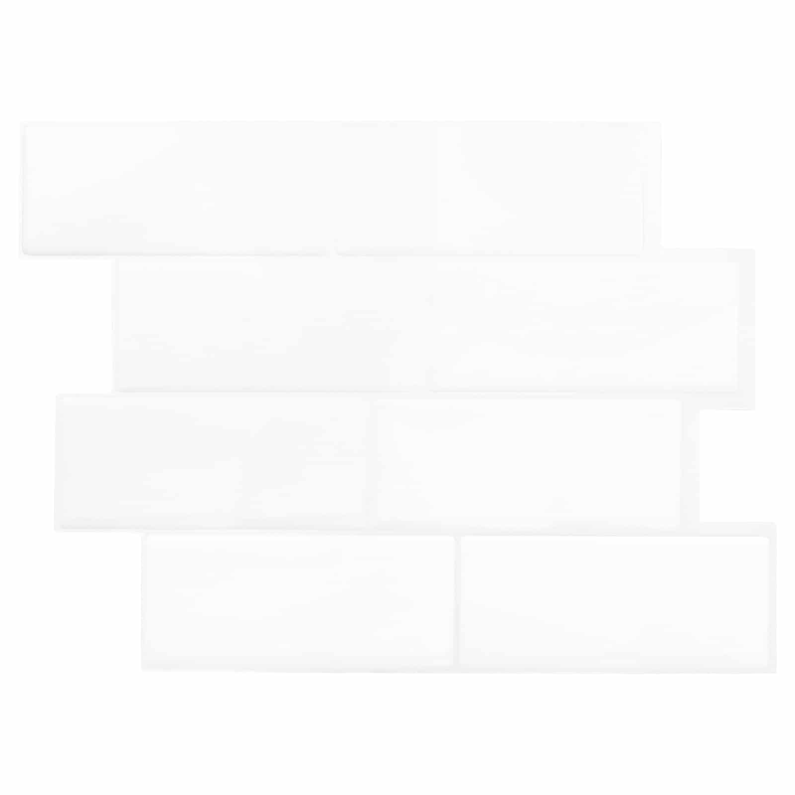 vidaXL Placă de metrou 50 pcs Alb 29 x 21 cm Poliuretan și PET