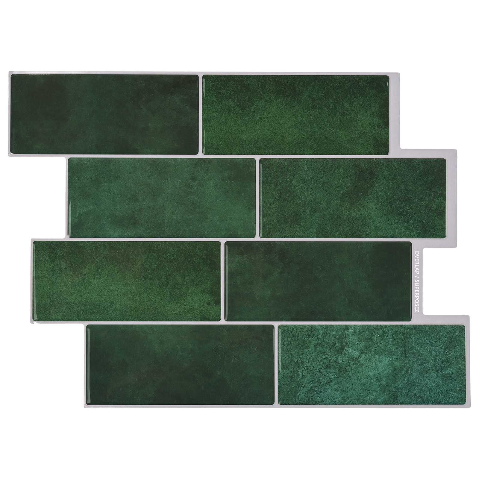 Subway dlaždice 10 pcs Tmavě zelená 29 x 21 cm Polyuretan a PET