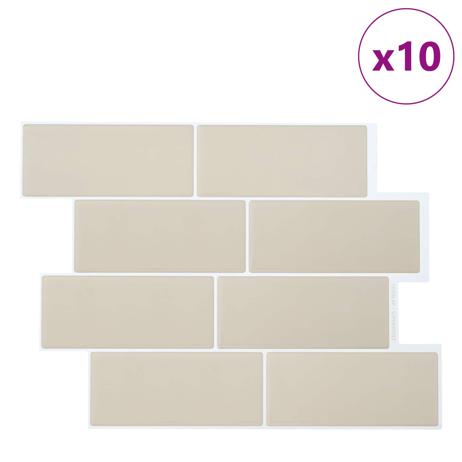 Podhodna ploščica 10 pcs Bež 29 x 21 cm Poliuretan in PET - slika 2