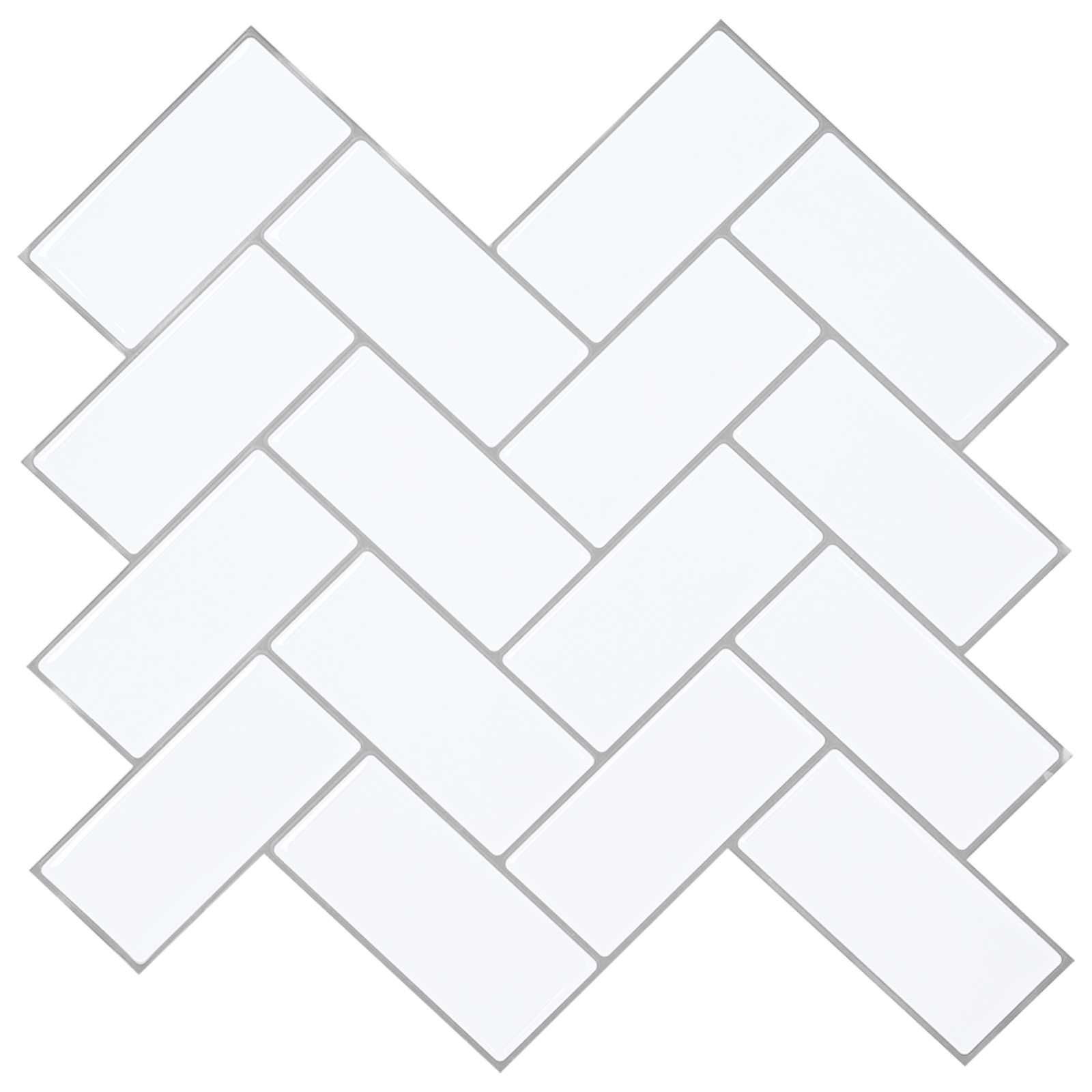 vidaXL Plăcuță în Zigzag 10 pcs Alb gri 30 x 30 cm Poliuretan și PET