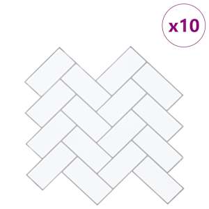 Dlaždice vzoru rybí kosti 10 pcs Bílá šedá 30 x 30 cm - obrázek 2