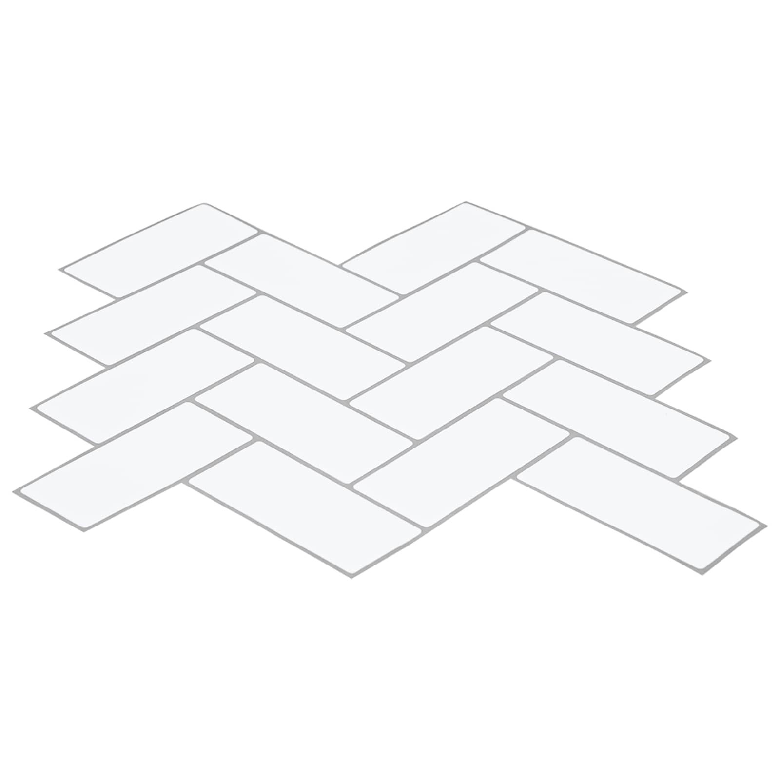 Ploščica ribje kosti 50 pcs Bela siva 30 x 30 cm - slika 3