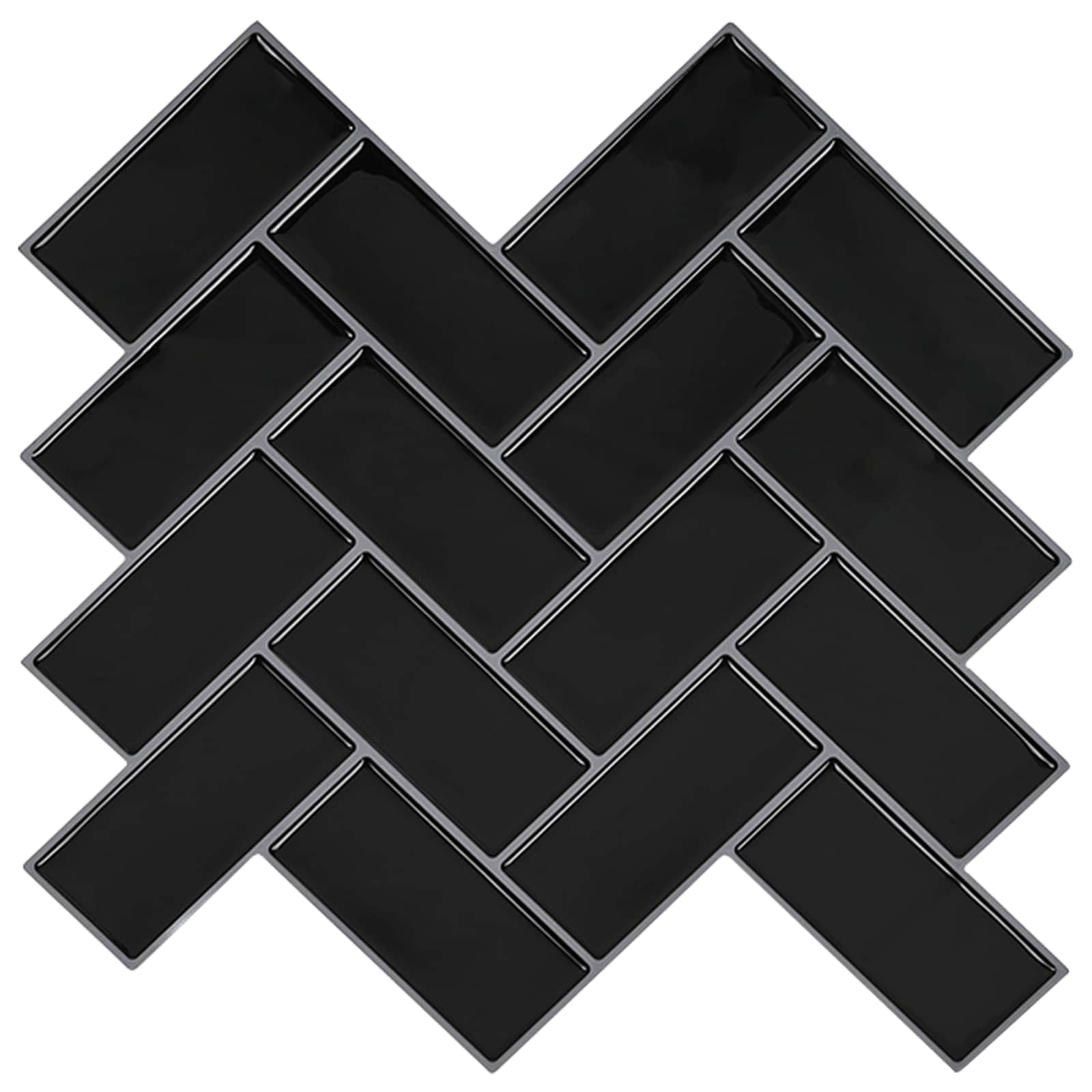 vidaXL Plăcuță în Zigzag 10 pcs Negru 30 x 30 cm Poliuretan și PET