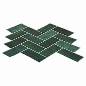 Dlaždice vzoru rybí kosti 10 pcs Tmavě zelená 30 x 30 cm - obrázek 3