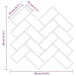 Dlaždice vzoru rybí kosti 10 pcs Tmavě zelená 30 x 30 cm - obrázek 10