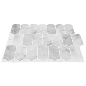 Dlaždice s peřím 10 pcs Šedý mramor 30 x 30 cm Polyuretan a PET - obrázek 3