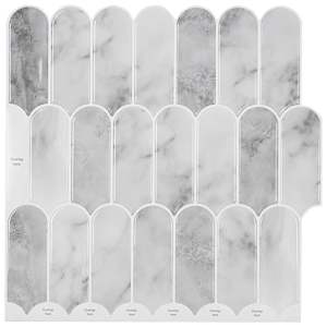 vidaXL Sulgedest plaat 10 tk Hall Marmor 30 x 30 cm Pol&uuml;uretaan ja PET