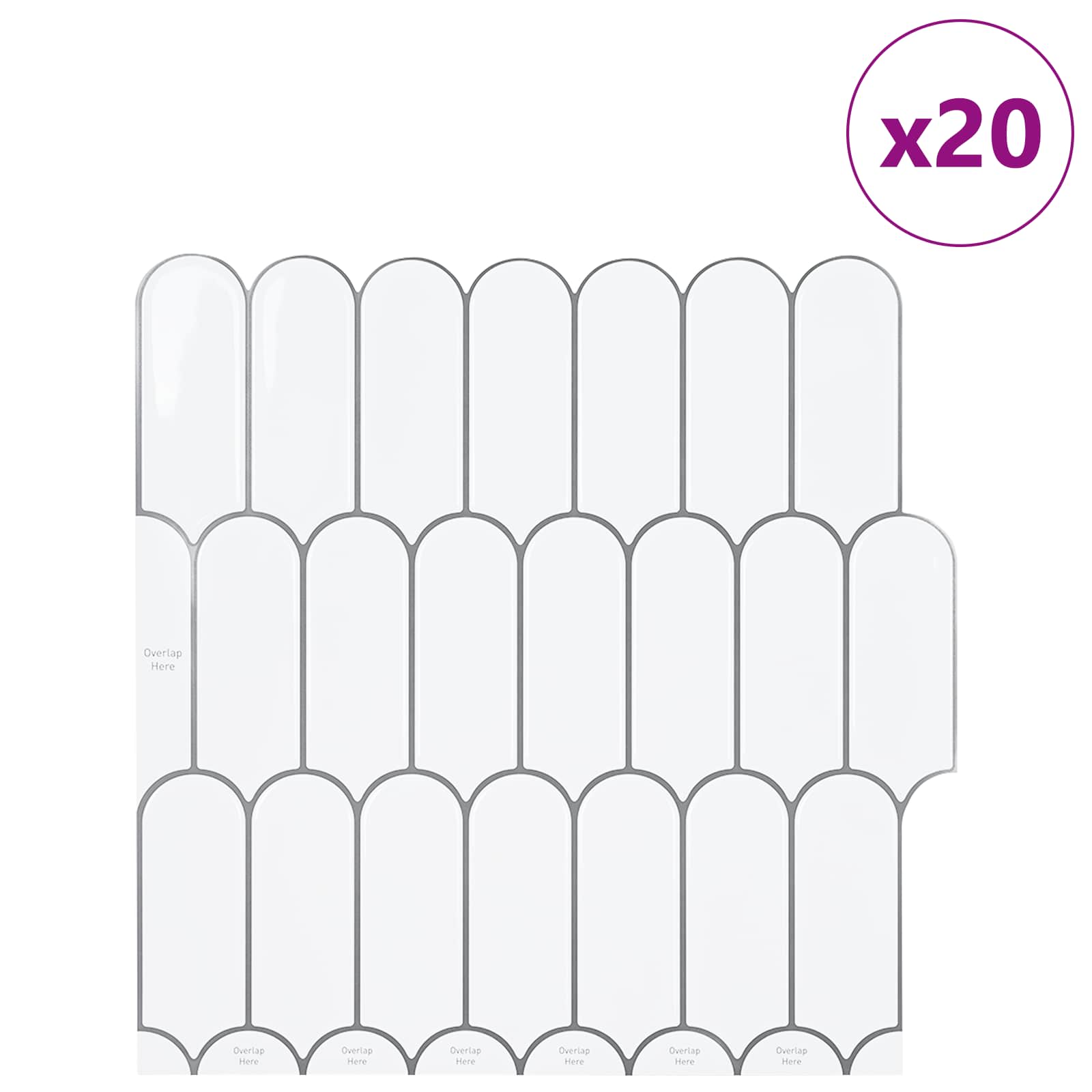 Ploščica perja 20 pcs Bela siva 30 x 30 cm Poliuretan in PET - slika 2
