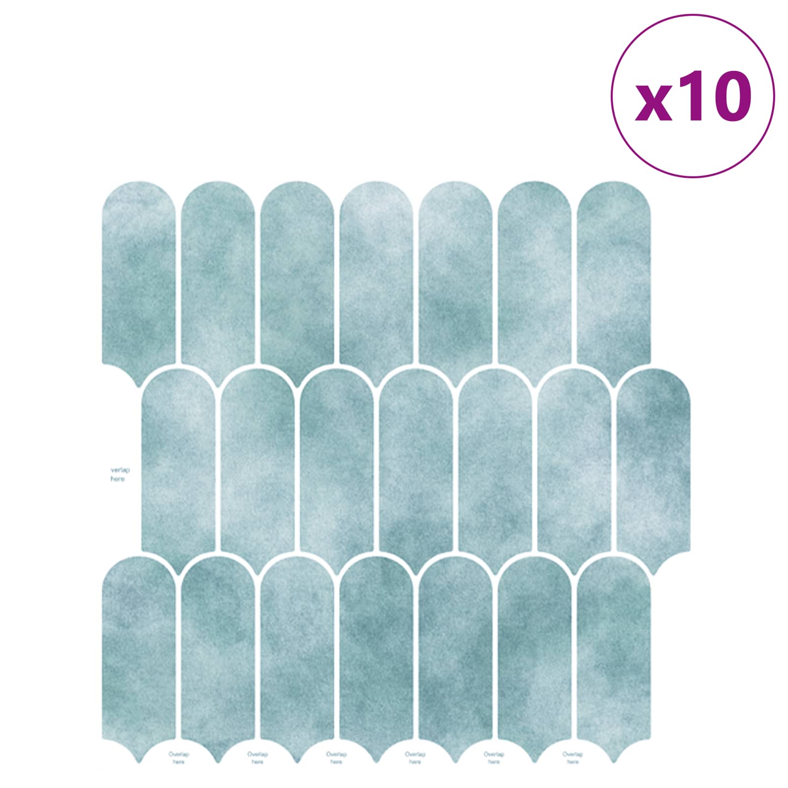 Ploščica perja 10 pcs Zelena 30 x 30 cm Poliuretan in PET - slika 2