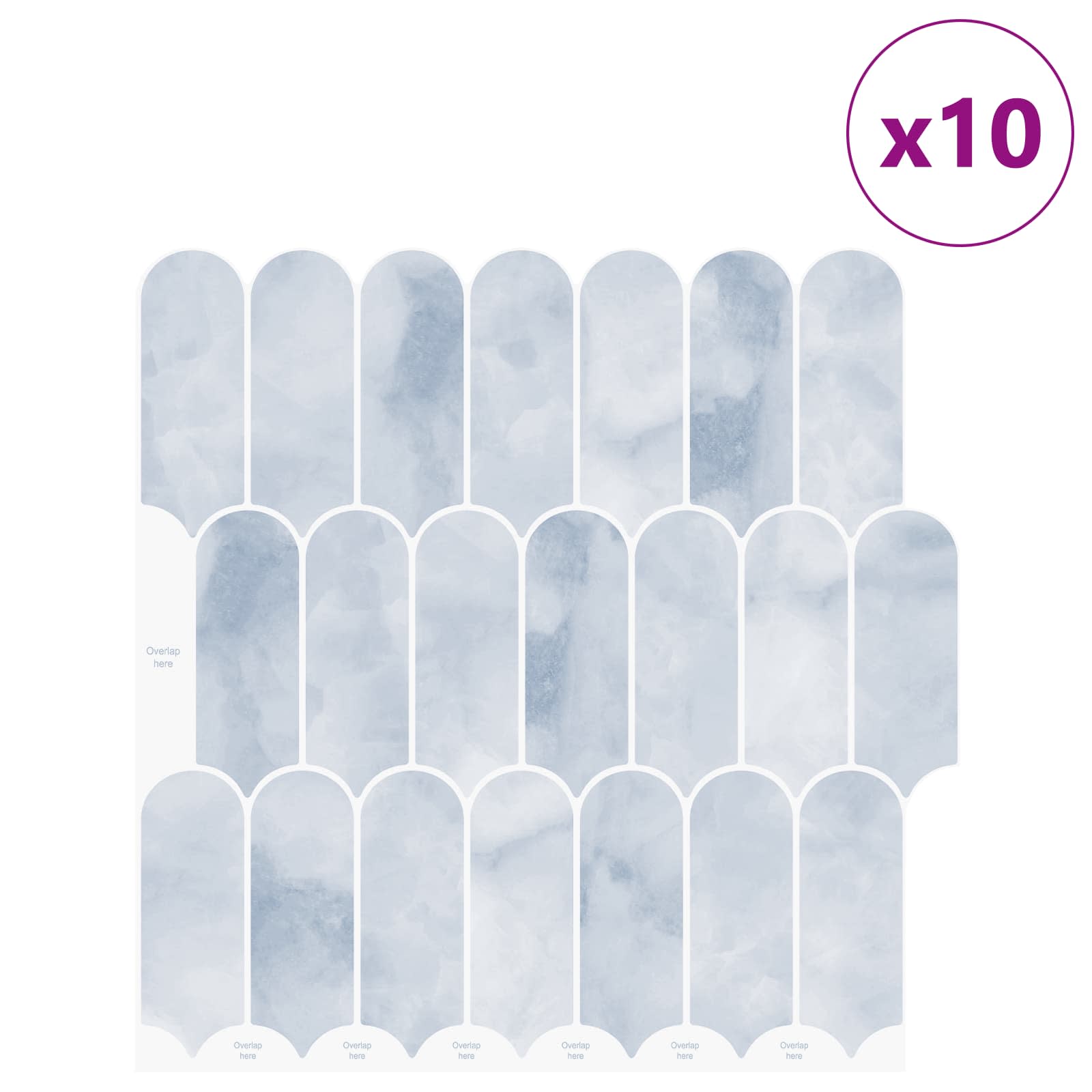 Ploščica perja 10 pcs Svetlo modra 30 x 30 cm Poliuretan in PET - slika 2