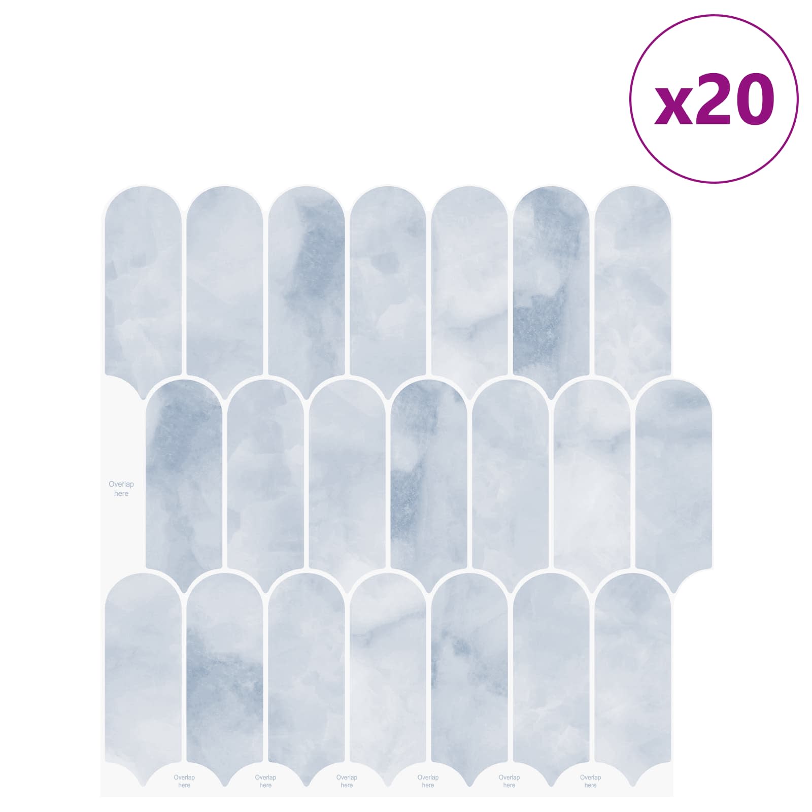 Ploščica perja 20 pcs Svetlo modra 30 x 30 cm Poliuretan in PET - slika 2