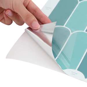 Dlaždice s peřím 10 pcs Modrá 30 x 30 cm Polyuretan a PET - obrázek 6