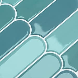 Dlaždice s peřím 10 pcs Modrá 30 x 30 cm Polyuretan a PET - obrázek 9