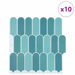 Dlaždice s peřím 10 pcs Modrá 30 x 30 cm Polyuretan a PET - obrázek 2