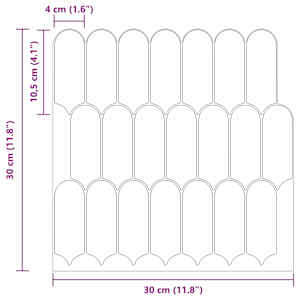 Dlaždice s peřím 10 pcs Růžová 30 x 30 cm Polyuretan a PET - obrázek 10