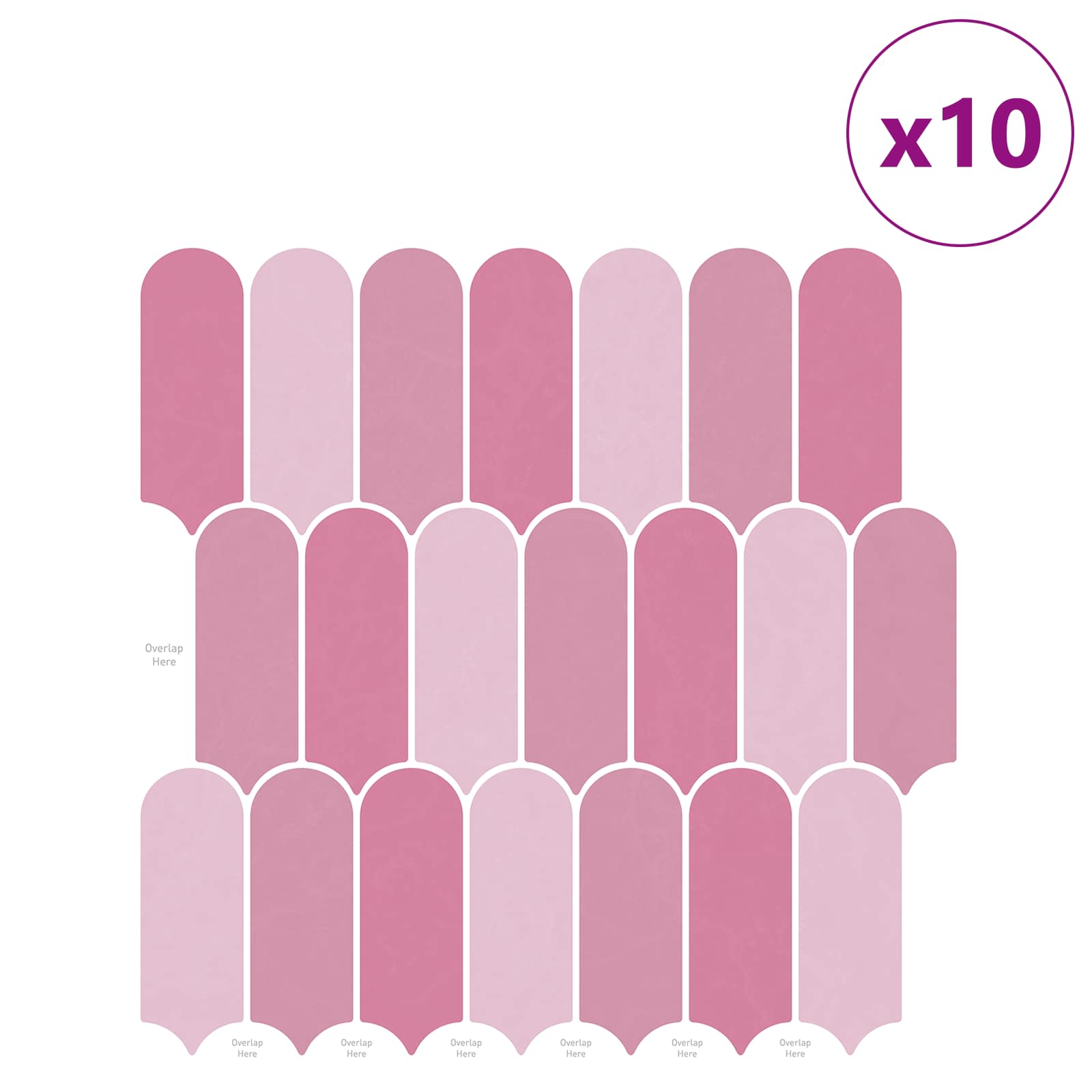 Ploščica perja 10 pcs Roza 30 x 30 cm Poliuretan in PET - slika 2