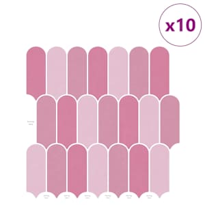 Dlaždice s peřím 10 pcs Růžová 30 x 30 cm Polyuretan a PET - obrázek 2