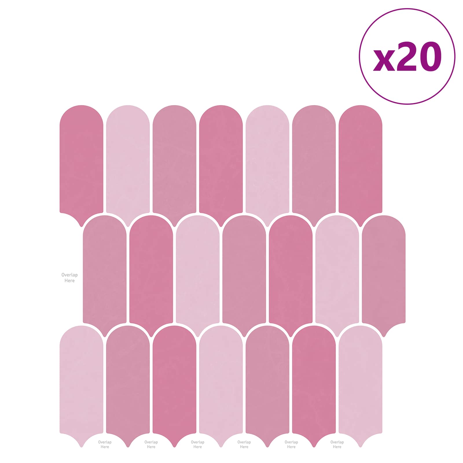 Ploščica perja 20 pcs Roza 30 x 30 cm Poliuretan in PET - slika 2