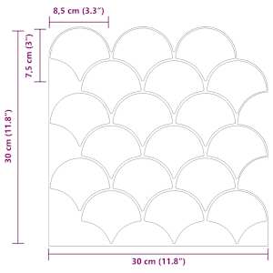 Dlaždice s rybími šupinami 20 pcs Bílá 30 x 30 cm - obrázek 10