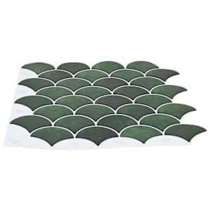 Dlaždice s rybími šupinami 10 pcs Tmavě zelená 30 x 30 cm - obrázek 3