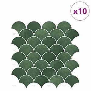 Dlaždice s rybími šupinami 10 pcs Tmavě zelená 30 x 30 cm - obrázek 2