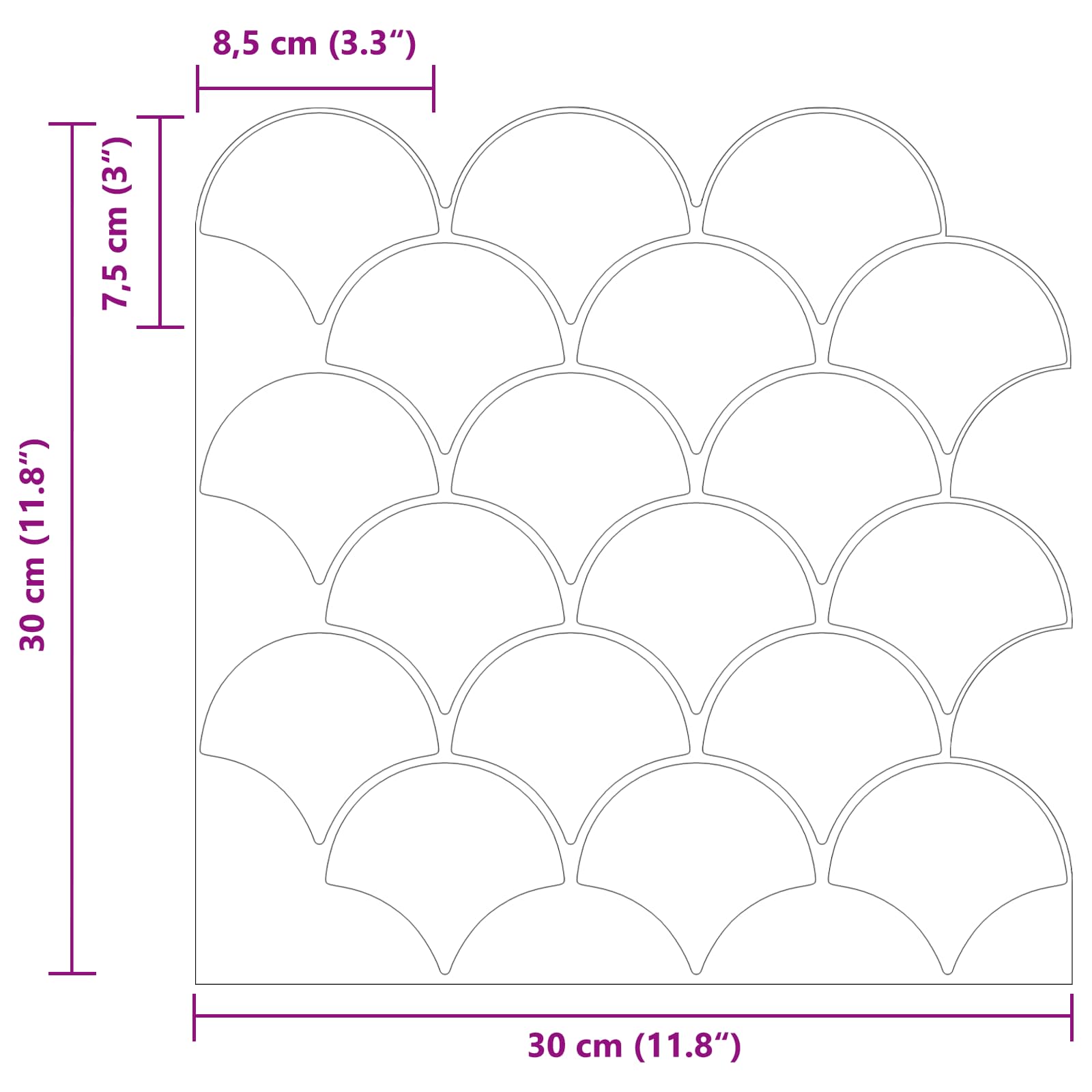 Ploščica ribje luske 10 pcs Svetlo roza 30 x 30 cm - slika 10