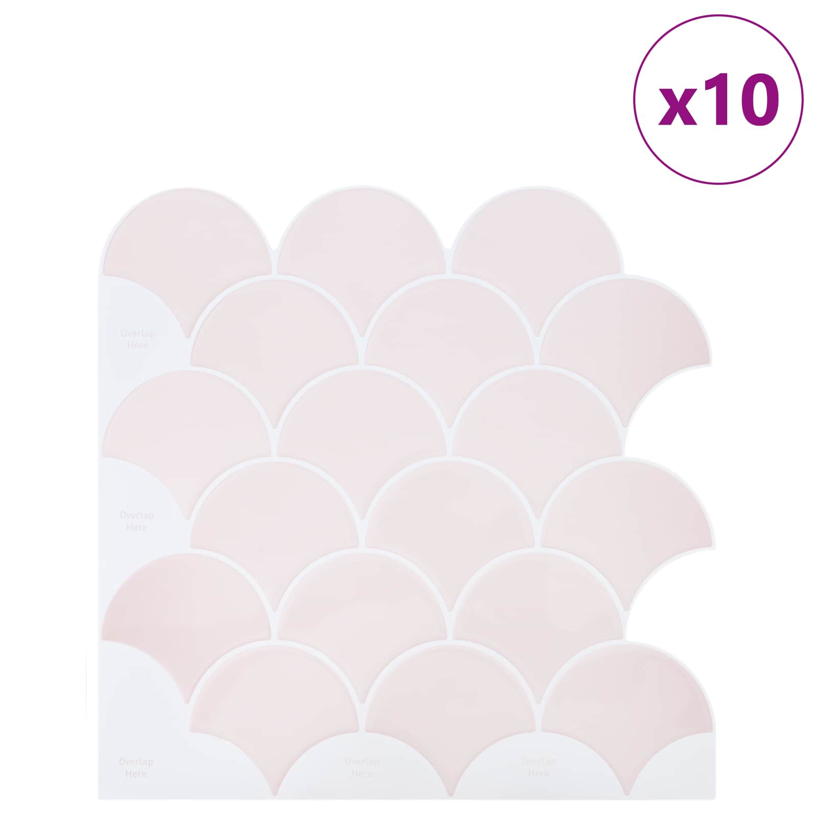 Ploščica ribje luske 10 pcs Svetlo roza 30 x 30 cm - slika 2