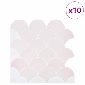 Dlaždice s rybími šupinami 10 pcs Světle růžová 30 x 30 cm - obrázek 2